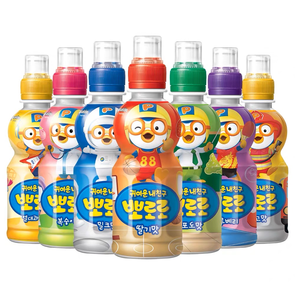 235ml Korean Pororo Juice Drink Carbonated Drinks Bottled Soda Beverages