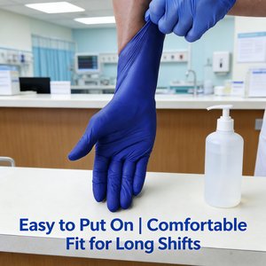 قفازات نيتريل أرجوانية للاستخدام مرة واحدة خالية من البودرة ومضادة للحساسية للاستخدام الطبي وطب الأسنان وصديقة للبشرة متعددة الاستخدامات - Product Image 1