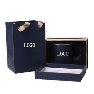 Matte Deep Blue Ceramic Coffee Mug Set Single Cup With Handle Solid Color Gift <b>Box</b> For <b>Presents</b> - Product Image 5