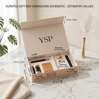 Boîte rigide magnétique de luxe personnalisée beige nude avec insert multi-compartiments pour l'emballage de coffrets cadeaux cosmétiques PR