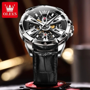 Envío Directo del Reloj de Hombre 7051 de Moda, Correa de Cuero de 20 mm, Resistente al Agua, Luminoso HD, Mecánico Automático Hangzhou - Product Image 2
