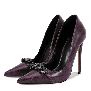 Escarpins rétro pour femme à talon aiguille, grande taille 47, avec chaîne décorative, pour pieds larges, idéaux pour les soirées - Product Image 5