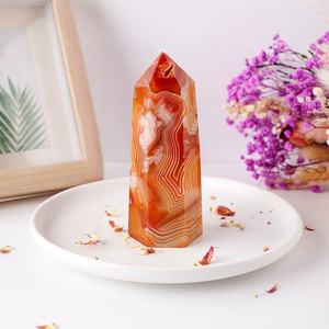 도매 단일 뾰족한 육각형 프리즘 타워 자연 홍옥 치유 돌 민속 공예 홈 장식 - Product Image 6