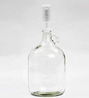 En Vrac de Faible Quantité 1 Gallon Verre Mason Jar Fermentation Réservoir Avec Couvercle En Plastique Et S-Forme Sas Pour Cornichon