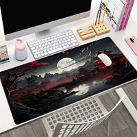 Alas Mouse Karet Besar XL Gaya Jepang Full Moon Extended Sublimation Gaming Mouse Pad Custom