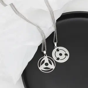 New Design High Quality Anime Uchiha Sharingan Stainless Steel Necklace Metal Craft