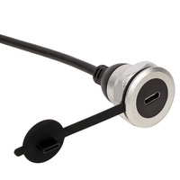 Port USB C de montage étanche avec écrou fileté montage sur panneau de verrouillage USB-C câble d'extension pour meubles de bureau de voiture