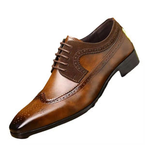 Chaussures habillées décontractées pour hommes en cuir de vache véritable de haute qualité, fabriquées à la main, imperméables, légères, respirantes, antidérapantes, à lacets - Product Image 5