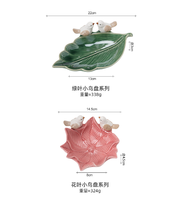 Assiette créative en céramique en forme d'oiseau pour dim sum, assiette délicate pour thé et fruits avec pâtisserie mignonne pour le salon et le rangement domestique