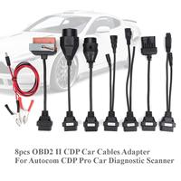 Kabel Adaptor Mobil Terbaru Set Lengkap 8 Kabel OBD2 Kabel Adaptor Diagnostik Kerusakan Otomatis dengan Klip Buaya untuk Berbagai Model Kendaraan