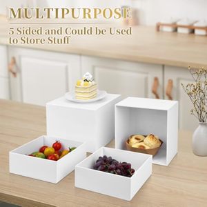 Eco-Friendly Acrylic Display Rack Wedding Party Food <strong>Riser</strong> Birthday Party Food <strong>Riser</strong> White Acrylic Food <strong>Risers</strong> for Buffet <strong>Table</strong> - Product Image 3