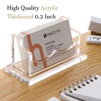 Porte-cartes de visite moderne en acrylique transparent Support organisateur de 50 cartes de capacité pour la présentation de bureau Design élégant à 1 fente pour hommes femmes