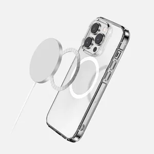 New Trending Transparent Wireless Charging Phone Case Tpu Magnetic Phone Case For IPhone 12 13 14 15