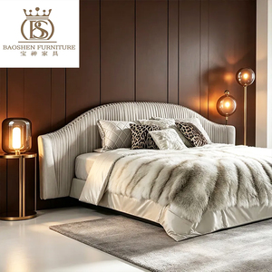 BS Letto Matrimoniale Moderno di Lusso in Pelle, Set Camera da Letto, Letti in Legno Personalizzati per Appartamenti e <span class=keywords><strong>Hotel</strong></span> - Product Image 3