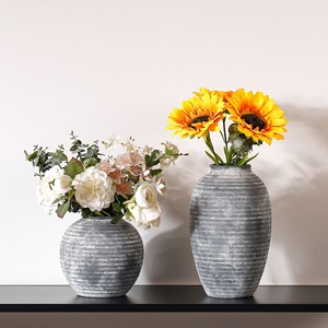 Jarrón Redondo de Terracota Minimalista Vintage para Flores, Decoración para Sala de Estar, Centro de Mesa - Product Image 1