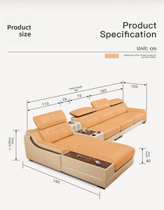 Canapé d'angle <span class=keywords><strong>en</strong></span> <span class=keywords><strong>cuir</strong></span> véritable, style moderne et minimaliste, avec interface USB, démontable, pour petits/grands espaces, luxe discret pour <span class=keywords><strong>salon</strong></span> - Product Image 3