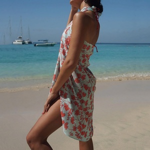 OEM Women's Hawaiian <b>Printed</b> Soft Luxury Sarong Customized High Quality 100% Rayon Voile Pareos - Product Image 2