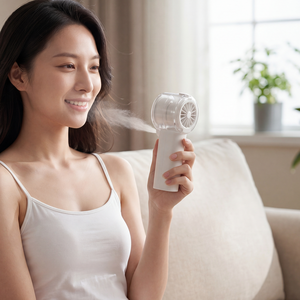 Portable Handheld <b>Spray</b> Fan 2000mAh Rechargeable Cooling Fan LED Display Mini Mist Fan for Outdoor Travel - Product Image 4