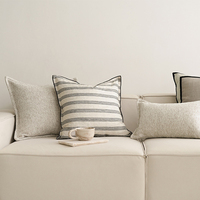 100% Französisch Leinen gestreift Sofa Kissen bezug Home Modern Luxus Jacquard Throw Kissen bezug Wohnzimmer Dekor Hotel