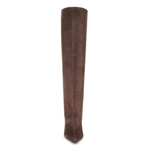 Soft Suede Thin <b>High</b> Heel Long Boots Wide Fit Stiletto Shoes Women's on <b>Knee</b> <b>High</b> Booties - Product Image 4