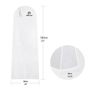 Abito lungo impermeabile per il fine settimana copri indumenti in plastica Oxford materiale pieghevole e custodia per abito da sposa - Product Image 2