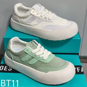 Sneakers in Tela Casual Serie Lace <span class=keywords><strong>Verde</strong></span> <span class=keywords><strong>Menta</strong></span> e Bianco <span class=keywords><strong>Scarpe</strong></span> Basse con Plateau per Donna Vendita Diretta dalla Fabbrica - Product Image 1