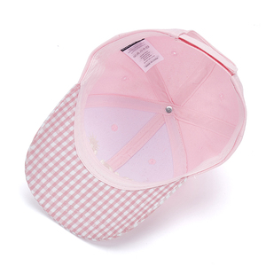 Gorra de Béisbol Infantil de Algodón con Lazo de Cuadros, Ajustable, para Niñas, Protección Solar, Deportiva, Venta al Por Mayor - Product Image 5