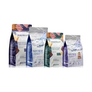 Bolsa resellable de fondo plano personalizada Embalaje de alimentos secos para perros Bolsas de plástico de pie para alimentos para perros 15kg 20kg para mascotas grandes y pequeñas - Product Image 3