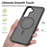 Funda Magnética de Lujo para Samsung A37, Acabado Mate Suave al Tacto, Resistente a Impactos, con Cubierta Trasera con Sensación de Piel y Bolsas de Aire Integradas