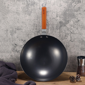 Wok rond non revêtu Iron Lady 32 cm pour cuisinière à gaz, cuisson à induction, friture, usage domestique - Product Image 1