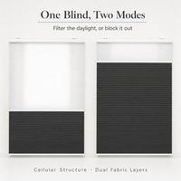 Stores alvéolaires finis jour et nuit, style Glorious, occultants, double tissu, 3 Miter *0 38, sans cordon