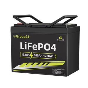 Batería lifepo4 de 12v 100ah para caravanas - batería de ciclo profundo de litio grupo 24 con corte de corriente a baja temperatura, mejora de energía para autocaravanas - Product Image 1