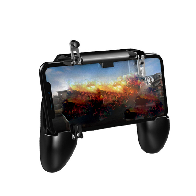 New W11 4 Finger Four Free Fire Shooter Trigger Clicker Joystick Mobile Game Handle Controller for Pubg