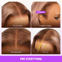Perruque sans colle 13x6 Three-Go en cheveux Remy blonds fraise, avec dentelle frontale, ondulée, avec cordon de serrage, 100% cheveux humains
