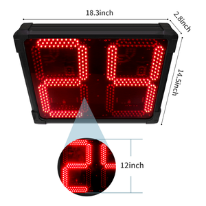 Contador Digital LED GANXIN Grande de 12 Pulgadas, Rango Editable de 0-99s, Cuenta Regresiva y Ascendente, Resistente al Agua, Reloj de 24s para Partidos de Baloncesto - Product Image 2