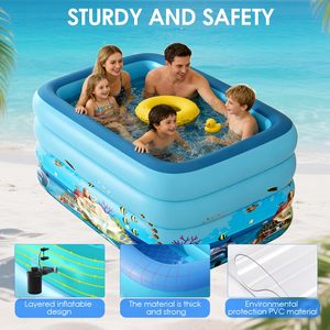 Piscine familiale gonflable grande taille, best-seller, épaisse, rectangulaire, pour extérieur, jardin, été, plaisir pour les enfants - Product Image 5