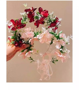 C1146 Serre-tête floral féerique style <span class=keywords><strong>forêt</strong></span>, guirlande <span class=keywords><strong>de</strong></span> fleurs artificielles, pour mariage, printemps, <span class=keywords><strong>été</strong></span>, voyage, <span class=keywords><strong>photo</strong></span> - Product Image 6