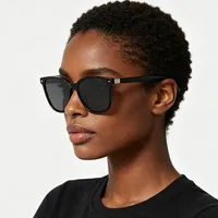 Lunettes de soleil polarisées carrées œil-de-chat de luxe pour femme, protection UV400, style oversize, pour la conduite, élégantes et décontractées au quotidien