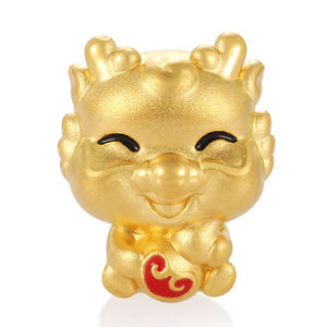 ลูกปัดเครื่องรางทองคำ24K สำหรับเด็กแกะสลักด้วยสร้อยข้อมือทองคำแท้ลูกปัดรูปมังกรลูกปัดหรูหราระดับไฮเอนด์ - Product Image 1