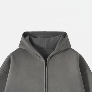 เสื้อฮู้ดซิปผ้าฝ้ายแท้ 100% สำหรับฤดูหนาว ย้อมสีพื้นแบบ Acid Wash สำหรับผู้ชาย เสื้อฮู้ดผ้าฝ้ายโพลีเอสเตอร์ 100% คุณภาพสูง เสื้อฮู้ดเปล่าคุณภาพสูง - Product Image 1