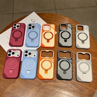 Coque de téléphone magnétique colorée à motif animalier avec support pour 18 Pro Max/17/15 – Protection respirante effet seconde peau