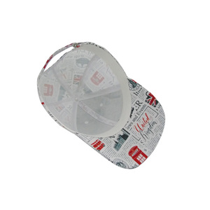 A buon mercato Hip Hop Streetwear Design personalizzato in tutto il giornale stampato in cotone 6 pannelli sport cappello da Baseball cappellino per uomo e donna cappellini - Product Image 6