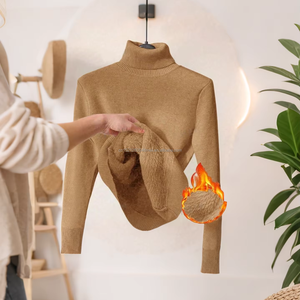 Maglia a Collo Alto di Alta Qualità in Velluto Spesso a Pezzo Unico da Donna, Modello Basic <span class=keywords><strong>Autunno</strong></span>/Inverno Caldo a Tinta Unita Casual - Product Image 6