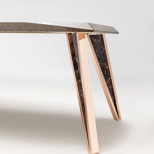 Table à manger extensible en marbre Concord, style moderne, pieds en métal, meubles pour la maison et le bureau - Product Image 2