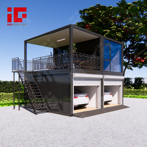 Villa Modular de Lujo de Dos Pisos Tiny Home Casa Contenedor Prefabricada de 2 Plantas Prefabricada Moderna <span class=keywords><strong>Flatpack</strong></span> con 2 Dormitorios y Baño - Product Image 1