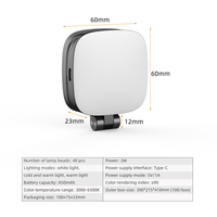 LED rechargeable 180 °   Mini anneau lumineux magnétique pour selfie, 3 modes réglables, miroir intégré pour l'éclairage photographique