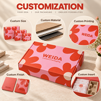Boîte d'expédition rectangulaire pliable en carton imprimé avec motif floral rose et orange, logo personnalisé, pour emballage de marque en gros