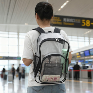 Hot Bán PVC Giải Trí Ba Lô Bền Dây Kéo Đóng Cửa Trường Thời Trang Túi Công Suất Lớn Rõ Ràng Sinh Viên Ba Lô Cho Thanh Thiếu Niên - Product Image 3