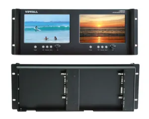 Orijinal VDWall LBM808 LED ekran yayın monitör standart 4U raf montaj tasarımı 2 adet LCD monitörler