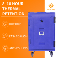 Conteneur isotherme de qualité industrielle de 160 L avec roues robustes, chariot de transport de plats pour la restauration rapide et les grands événements